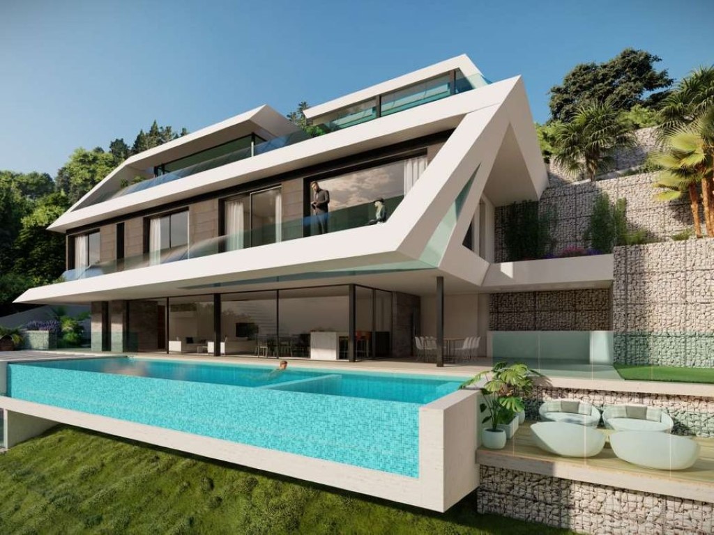 Moderne villa in aanbouw met prachtige uitzichten over zee te koop in Altea Hills