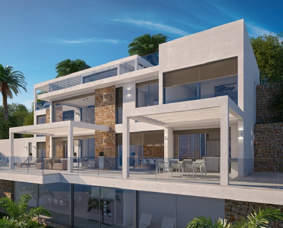 Moderne nieuwbouw villa te koop met zeezicht in Javea