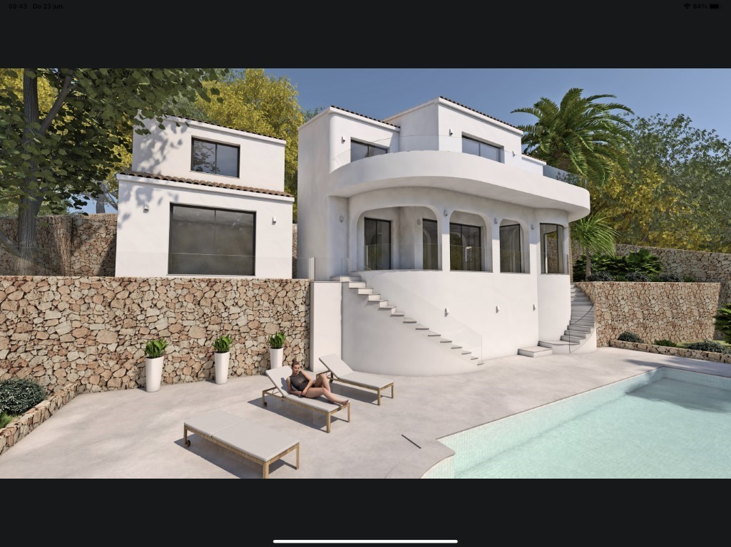 6371MOR Prachtige moderne villa in aanbouw te koop in Moraira met uitzichten over zee