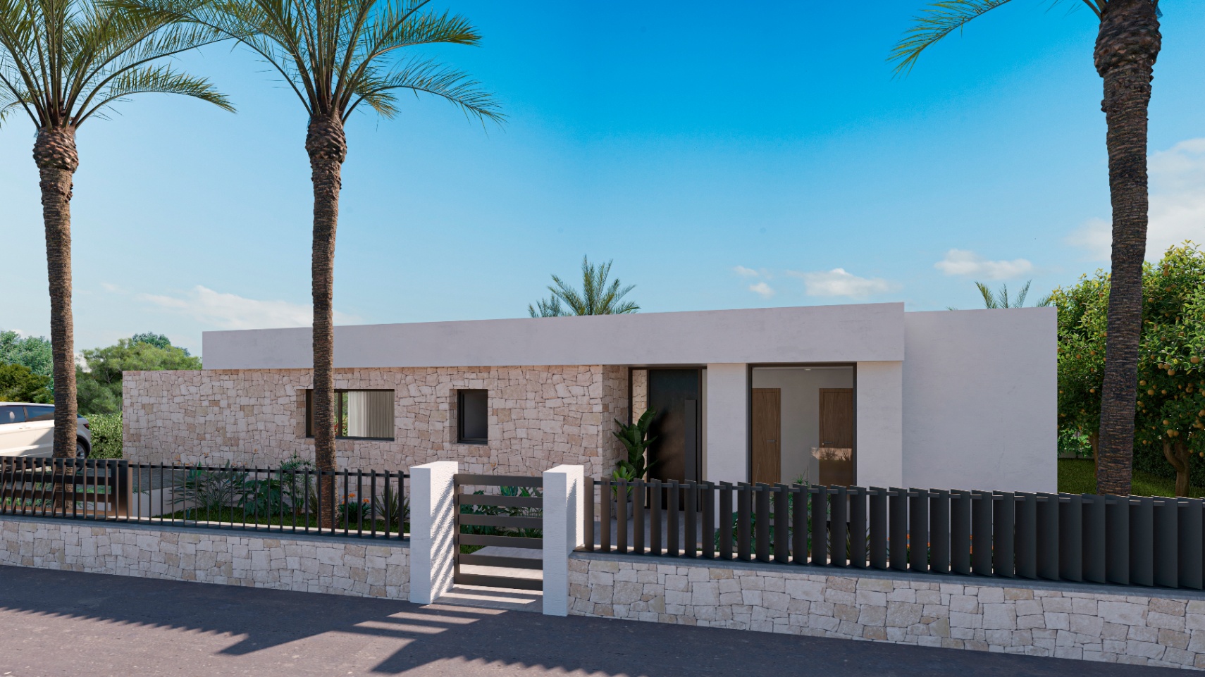 3628DEN Modern, newly built villa with building license and sea views, for sale in Denia.